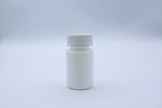70ml PE Plastic Empty White Capsule Bottle With Child Resistant Cap