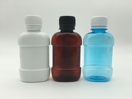 プラスチックPEのピンクの小型うがい薬のびん平らな250ml